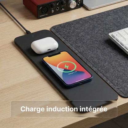Tapis de bureau avec recharge intégrée - Sirius